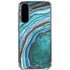 Turquoise Watercolor Geode Galaxy A36 5G Clear Case