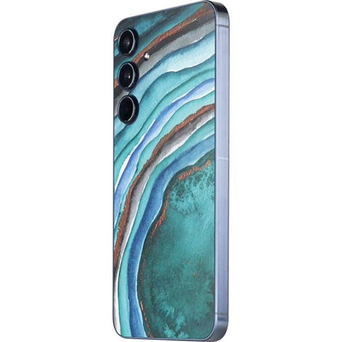 Turquoise Watercolor Geode Galaxy A36 5G Skin