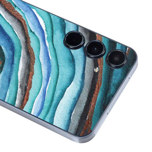 Turquoise Watercolor Geode Galaxy A36 5G Skin