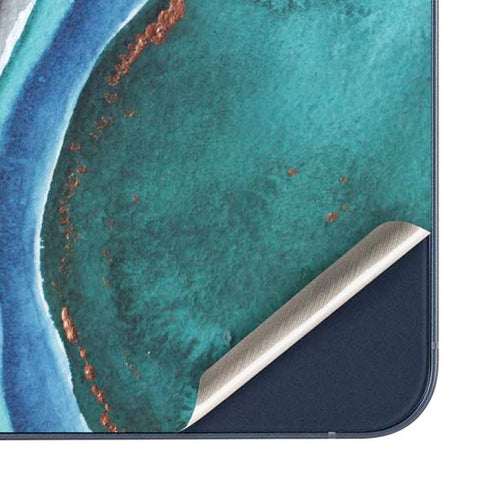 Turquoise Watercolor Geode Galaxy A36 5G Skin