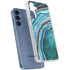 Turquoise Watercolor Geode Galaxy A55 5G Clear Case