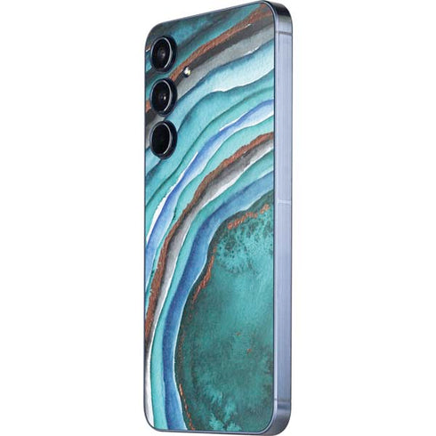 Turquoise Watercolor Geode Galaxy A55 5G Skin