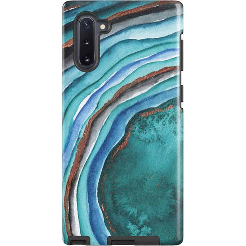 Turquoise Watercolor Geode Galaxy Cases