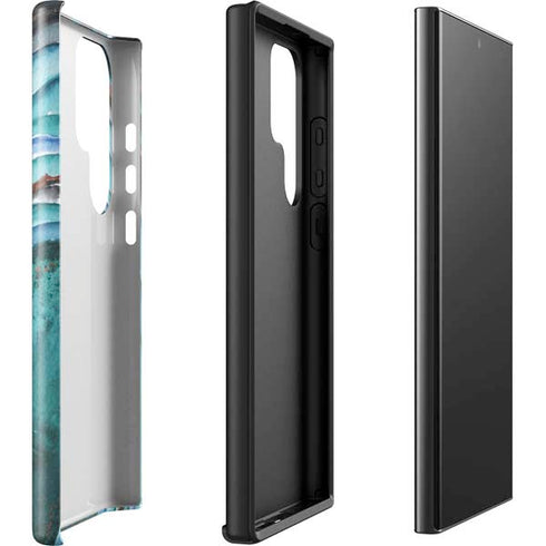 Turquoise Watercolor Geode Galaxy S23 Ultra Pro Case