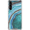 Turquoise Watercolor Geode Galaxy S24 FE Clear Case