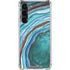 Turquoise Watercolor Geode Galaxy S24 FE Clear Case