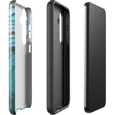 Turquoise Watercolor Geode Galaxy S25 Impact Case
