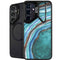 Turquoise Watercolor Geode Galaxy S25 Kickstand Case
