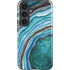 Turquoise Watercolor Geode Galaxy S25 Plus Impact Case