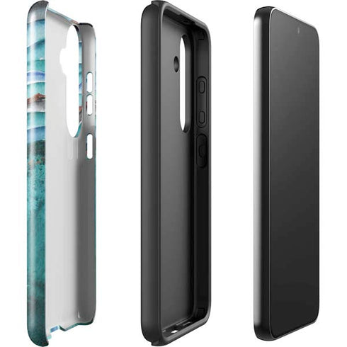 Turquoise Watercolor Geode Galaxy S25 Plus Impact Case