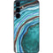 Turquoise Watercolor Geode Galaxy S25 Skin