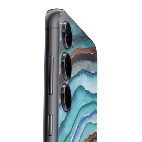 Turquoise Watercolor Geode Galaxy S25 Skin