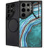 Turquoise Watercolor Geode Galaxy S25 Ultra Kickstand Case