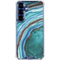 Turquoise Watercolor Geode Galaxy S25 Clear Case