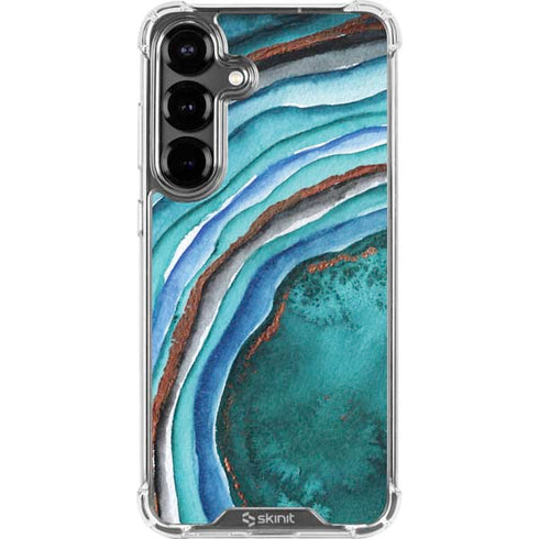 Turquoise Watercolor Geode Galaxy S26 Clear Case