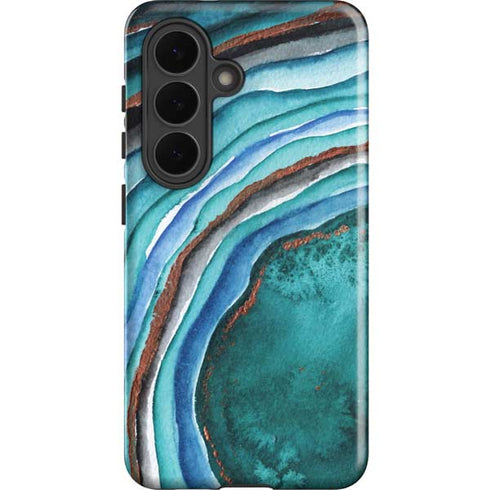 Turquoise Watercolor Geode Galaxy S26 Impact Case