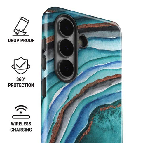 Turquoise Watercolor Geode Galaxy S26 Impact Case