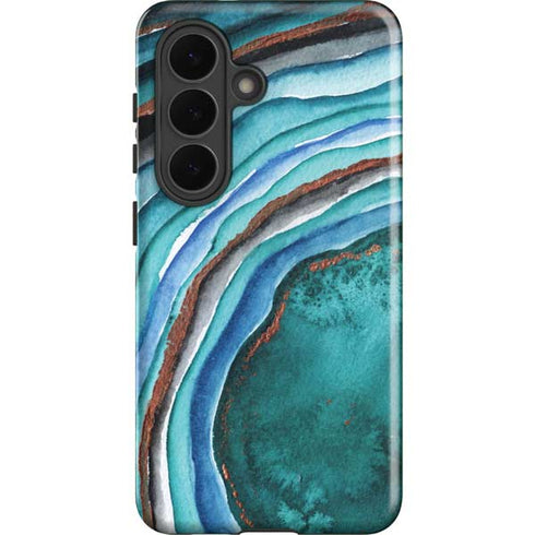 Turquoise Watercolor Geode Galaxy S26 Plus Impact Case