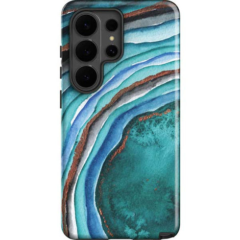 Turquoise Watercolor Geode Galaxy S26 Ultra Impact Case