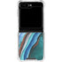Turquoise Watercolor Geode Galaxy Z Flip6 Clear Case