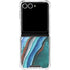 Turquoise Watercolor Geode Galaxy Z Flip7 Clear Case