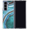 Turquoise Watercolor Geode Galaxy Z Fold5 5G Clear Case