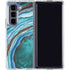 Turquoise Watercolor Geode Galaxy Z Fold5 5G Clear Case