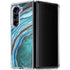 Turquoise Watercolor Geode Galaxy Z Fold5 5G Clear Case