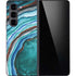 Turquoise Watercolor Geode Galaxy Z Fold5 5G Skin