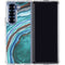 Turquoise Watercolor Geode Galaxy Z Fold6 Clear Case