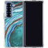 Turquoise Watercolor Geode Galaxy Z Fold7 Clear Case