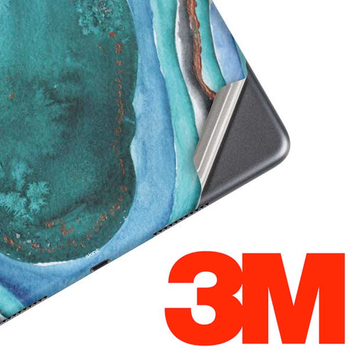 Turquoise Watercolor Geode iPad Skins