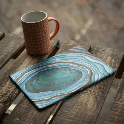 Turquoise Watercolor Geode iPad Skins