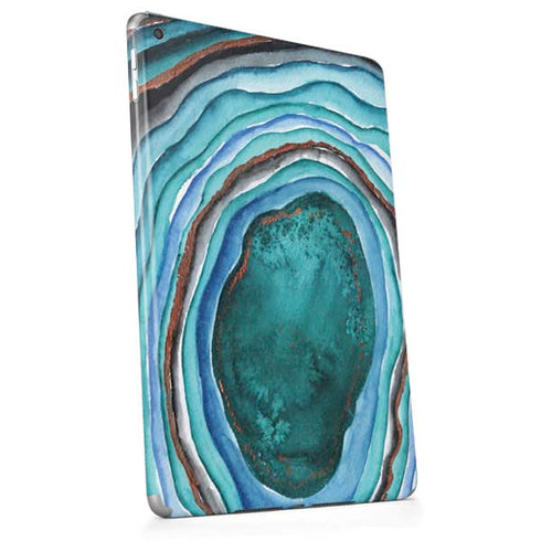 Turquoise Watercolor Geode Apple iPad Skin