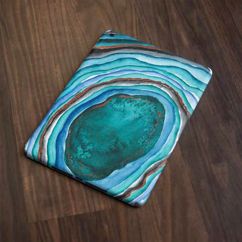 Turquoise Watercolor Geode Apple iPad Skin