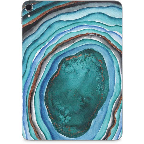 Turquoise Watercolor Geode Apple iPad Pro Skin