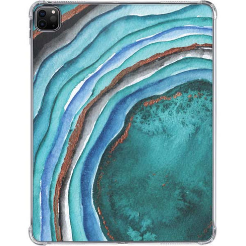 Turquoise Watercolor Geode iPad Pro 11in (2024) Clear Case