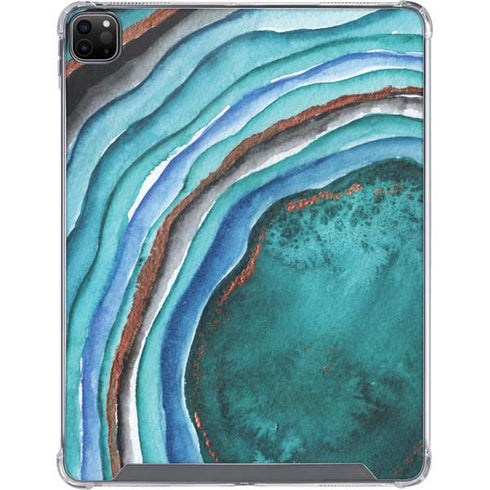 Turquoise Watercolor Geode iPad Cases