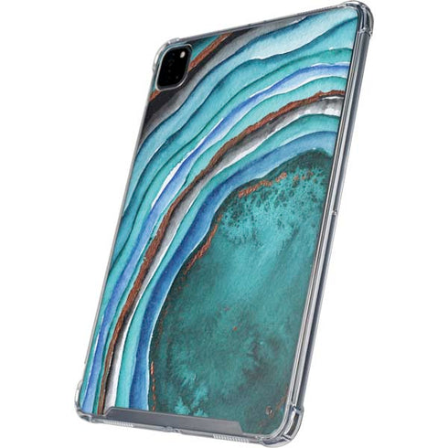 Turquoise Watercolor Geode iPad Cases