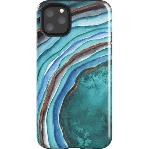 Turquoise Watercolor Geode iPhone Cases
