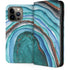 Turquoise Watercolor Geode iPhone 13 Pro Max Folio Case
