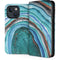 Turquoise Watercolor Geode iPhone 14 Folio Case