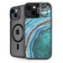 Turquoise Watercolor Geode iPhone 14 Kickstand Case