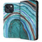 Turquoise Watercolor Geode iPhone 14 Plus Folio Case
