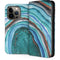 Turquoise Watercolor Geode iPhone 14 Pro Folio Case