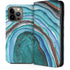 Turquoise Watercolor Geode iPhone 14 Pro Max Folio Case