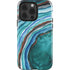 Turquoise Watercolor Geode iPhone 15 Pro Impact Case
