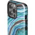 Turquoise Watercolor Geode iPhone 15 Pro Impact Case