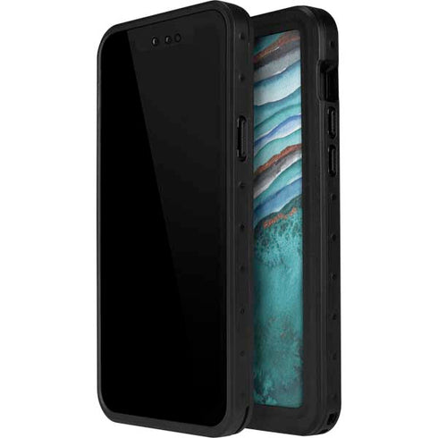 Turquoise Watercolor Geode iPhone 15 Pro Waterproof Case