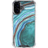 Turquoise Watercolor Geode iPhone 16 Plus Clear Case